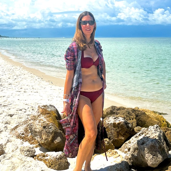 Beautiful summery wrap dress - women size medium - multicolored - Picture 9 of 10